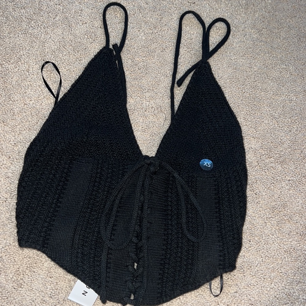 🖤LA Hearts Crochet Corset Top Black NWT - Picture 4 of 6